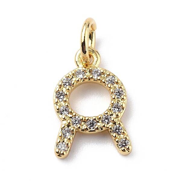 Brass Micro Pave Cubic Zirconia Charms