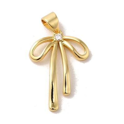 Brass Micro Pave Clear Cubic Zirconia Pendants