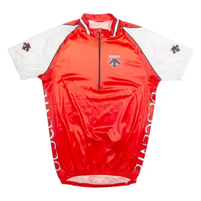 DESCENTE Cycling Mens Jersey Red 1/4 Zip M