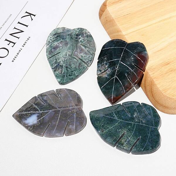 Natural Moss Agate Display Decorations