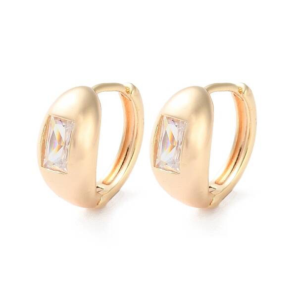 Rack Plating Brass Clear Cubic Zirconia Hoop Earrings