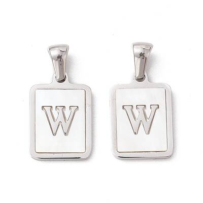 304 Stainless Steel Pave Shell Pendants