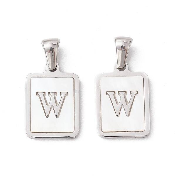 304 Stainless Steel Pave Shell Pendants