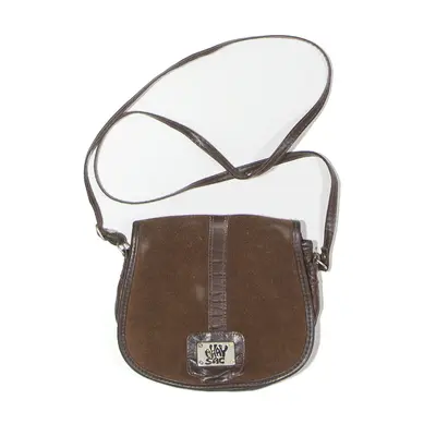 OKAY SAC Leather Look Crossbody Bag Brown Womens