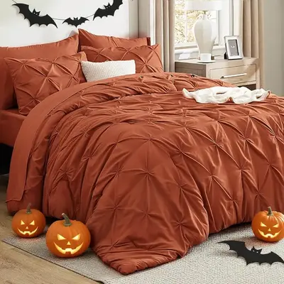 ăHalloween DecorăBedsure Soft Washable Pintuck Comforter Set -4/5/7-Piece Set, Multi-Color, Cloud-like, Ultra-Soft, Eleg...