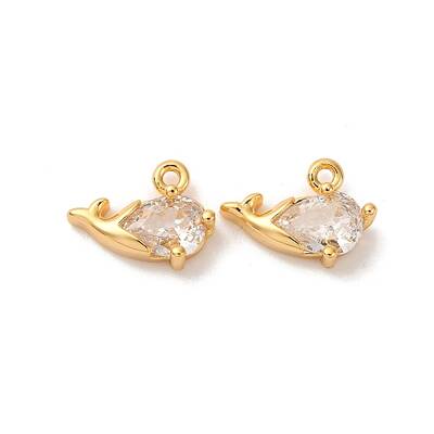 Brass Micro Pave Cubic Zirconia Pendants