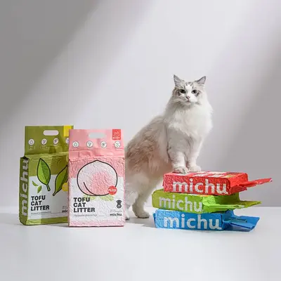 Michu Natural Clumping Tofu Cat Litter 5.5lb/88oz cat litter