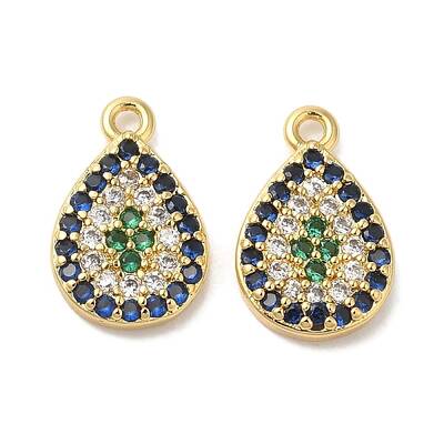 Brass Micro Pave Cubic Zirconia Pendants