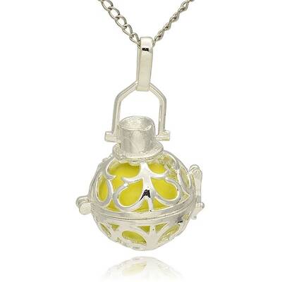 Silver Color Plated Brass Hollow Round Cage Pendants