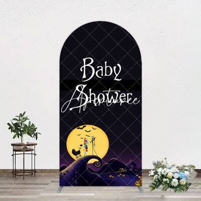 Aperturee Halloween Dark Moon Night Baby Shower Arch Backdrop, 1.6X4FT(0.5X1.2M), 38.18 USD, arch backdrop kit, GLH0E979-A