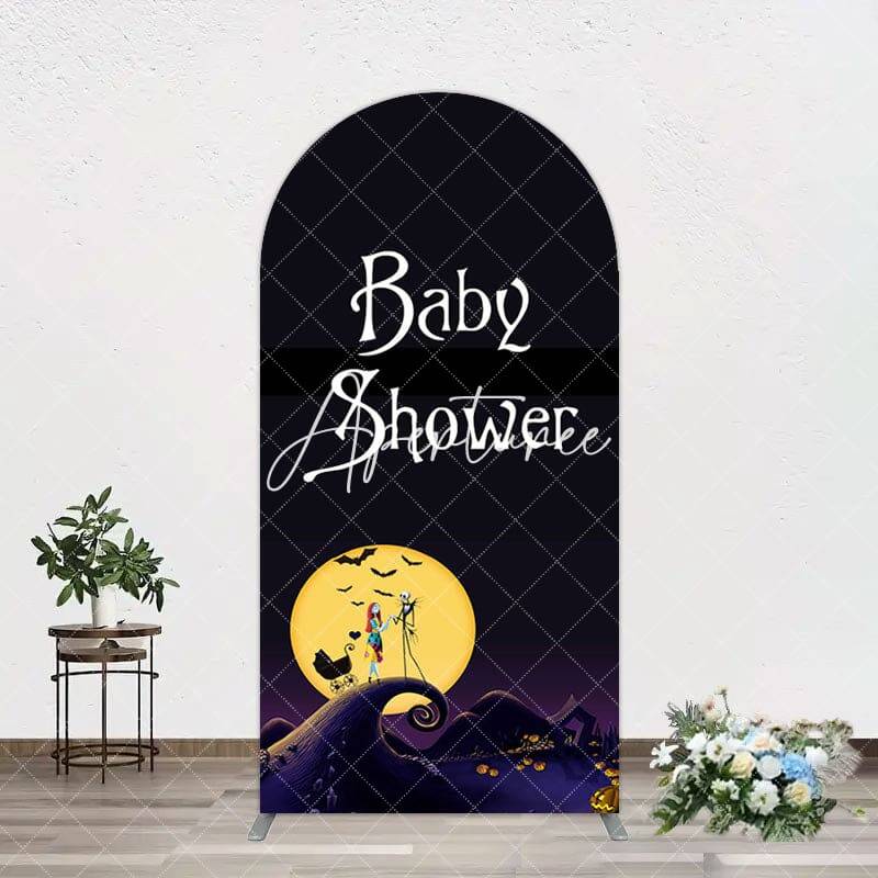Aperturee Halloween Dark Moon Night Baby Shower Arch Backdrop, 1.6X4FT(0.5X1.2M), 38.18 USD, arch backdrop kit, GLH0E979-A