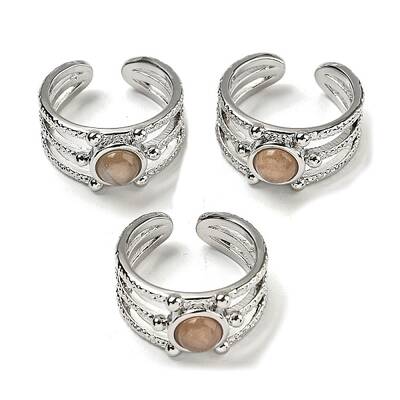 Natural Sunstone Adjustable Rings