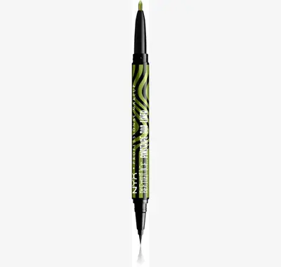 NYX Professional Makeup Beetlejuice Pinstripe Duo Liner eyeliner 2 in 1 color 03 Green Chrome 0.5 ml