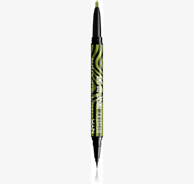 NYX Professional Makeup Beetlejuice Pinstripe Duo Liner eyeliner 2 in 1 color 03 Green Chrome 0.5 ml