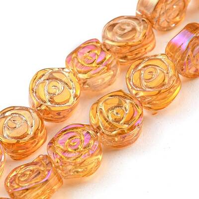 Full Rainbow Plated Electroplate Transparent Glass Beads Strands