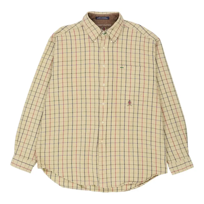 Tommy Hilfiger Checked Shirt - XL Yellow Cotton