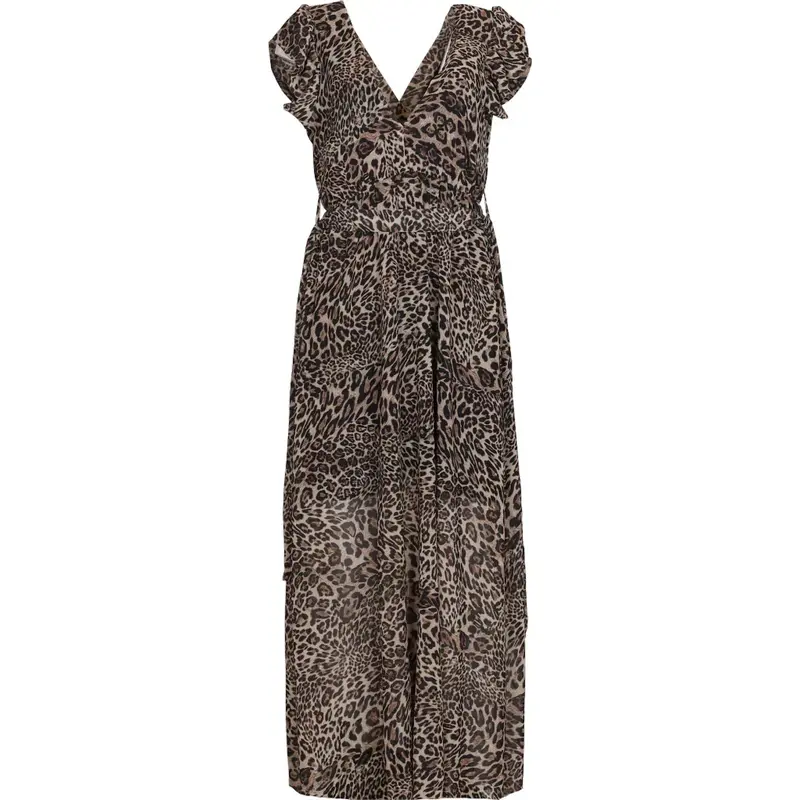 Blu Royal Animal print Maxi Dress - Medium Brown Polyester