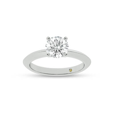 Prism Knife Edged Four Prong Round Lab Grown Solitaire Diamond Ring | 14K White Gold 3 CT. TW.