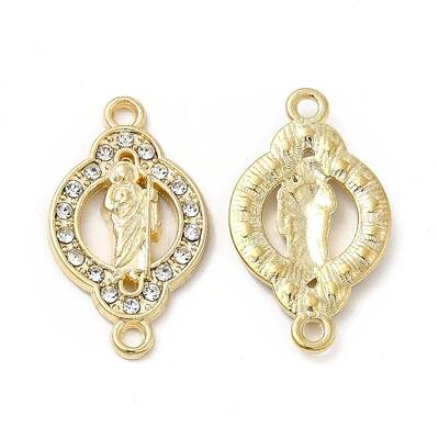 Religion Alloy Connector Charms with Crystal Rhinestone