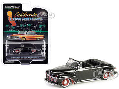 1947 Ford Deluxe Convertible Lowrider Black wit h Red Graphics \