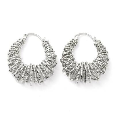 Rack Plating Brass Wire Wrap Hoop Earrings for Women