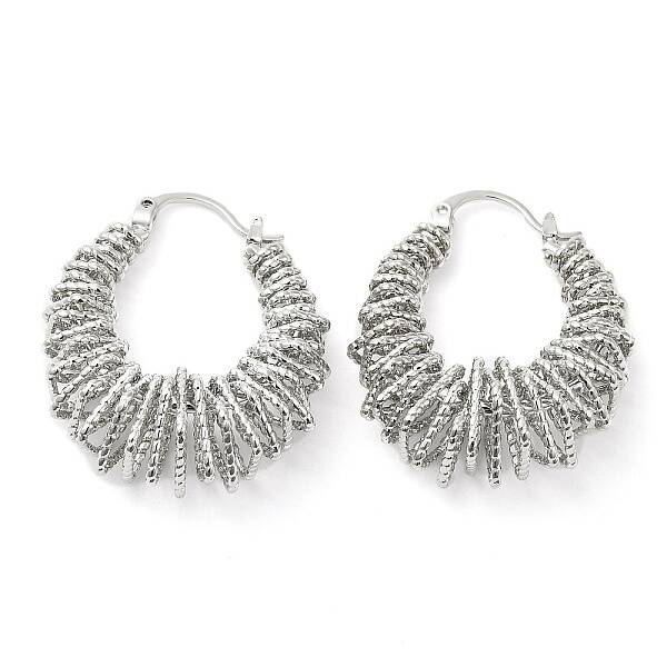 Rack Plating Brass Wire Wrap Hoop Earrings for Women