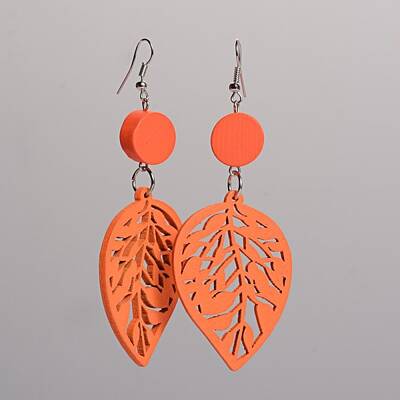 Trendy Leaf Wood Dangle Earrings