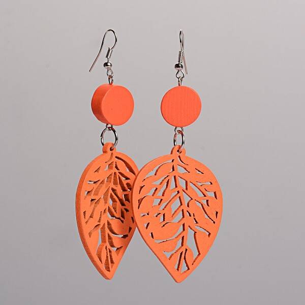 Trendy Leaf Wood Dangle Earrings