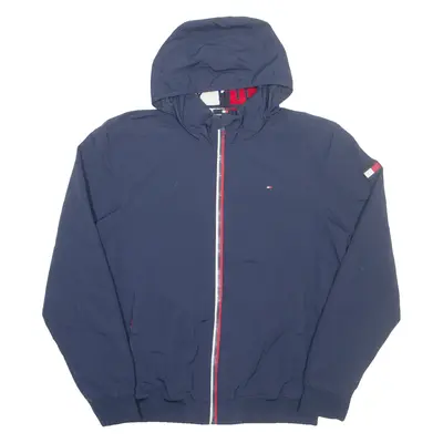 TOMMY HILFIGER Boys Rain Jacket Blue Hooded 16Y