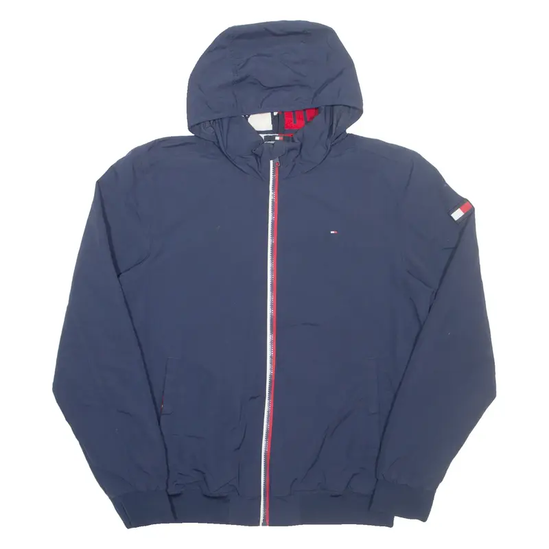 TOMMY HILFIGER Boys Rain Jacket Blue Hooded 16Y