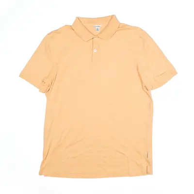 CALVIN KLEIN Peach Polo Shirt Orange Short Sleeve Mens S