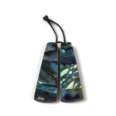 2Pcs Natural Abalone Shell/Paua Shell Pendants
