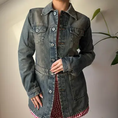 Jeanseria Del Corso Denim Jacket - Medium Blue Cotton