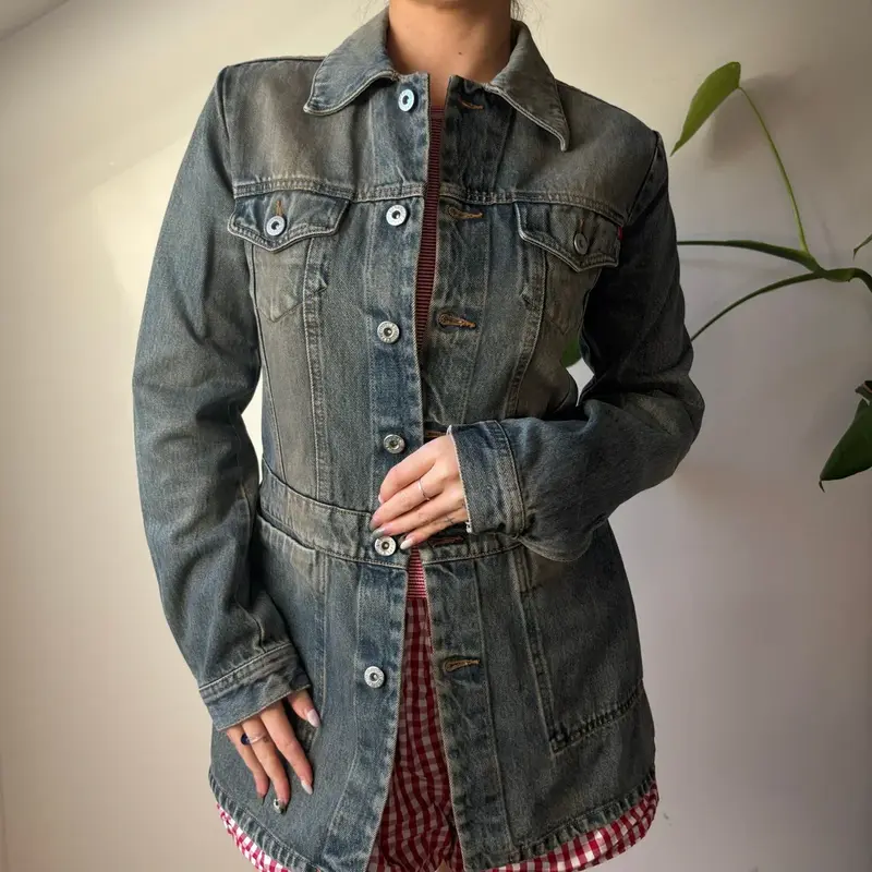 Jeanseria Del Corso Denim Jacket - Medium Blue Cotton