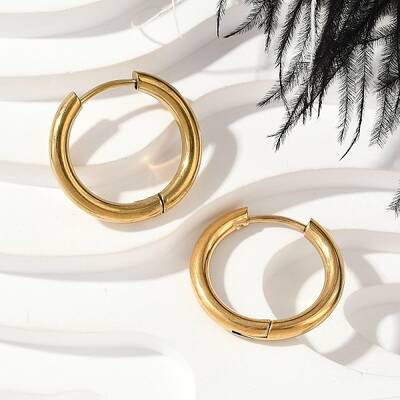202 Stainless Steel Huggie Hoop Earrings