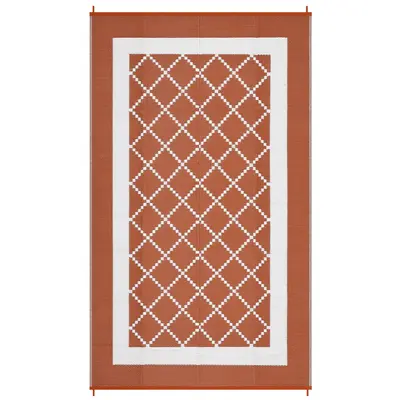 Garvee Waterproof Reversible Outdoor Patio Rug 9x18ft – Geometric Diamond Plastic Mat, UV Resistant, Collapsible, Easy Clea...