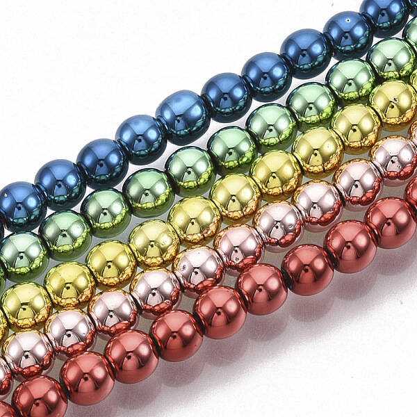 Electroplated Non-magnetic Synthetic Hematite Beads Strands