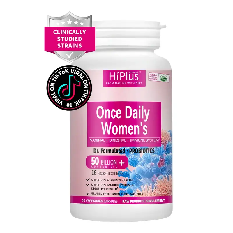 Women's pH Balanced Probiotic, 50 billion CFU, 16 probiotic strains. Organic probiotic triple action to support digestive, in...