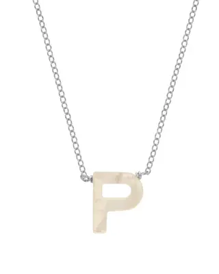 Dawn Initial Necklace | Metal Color: Silver | Style: P