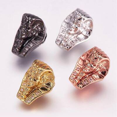 Brass Micro Pave Cubic Zirconia Beads