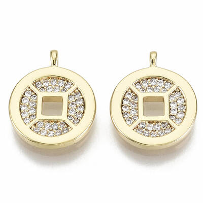 Brass Micro Pave Cubic Zirconia Charms