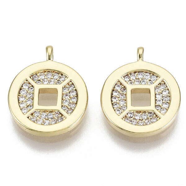 Brass Micro Pave Cubic Zirconia Charms