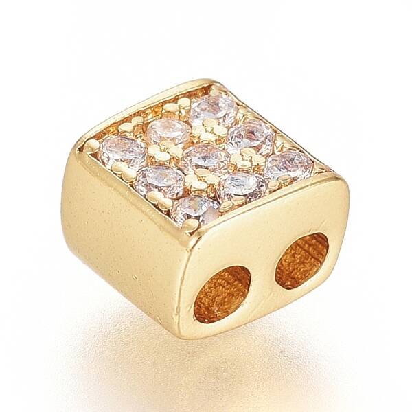 Brass Micro Pave Cubic Zirconia Slide Charms