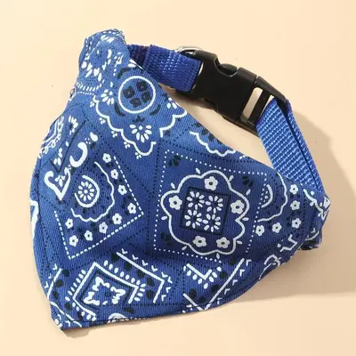 Flower Print Pet Triangle Scarf, Adjustable Cat Bandana, Fashion Pets Kerchief Cats Bibs, Saliva Towel for Dogs & Cats