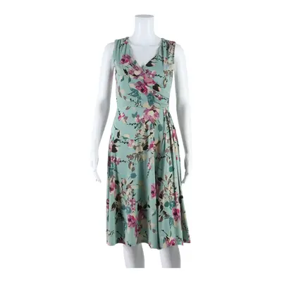 EAST Womens Skater Dress Blue Floral Sleeveless Knee Length UK 8