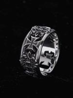 Retro Cross Engraved Design Vintage Rings, Fashionable Hip-hop Punk Style Ring for Men & Women, Trendy All-match & Exquisit...