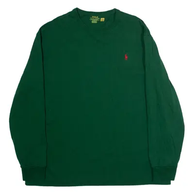 POLO RALPH LAUREN Mens T-Shirt Green Long Sleeve Crew Neck XL