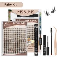JMS&JMS Fairy Manga Lash Kit l Cozy Time Series l Invisible Band 144pcs Clusters, C-Curl for Springtok DIY Eyelash Extension,...