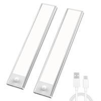 USB Rechargeable Wireless Cabinet Light, Magnetic Self-adhesive LED Wardrobe Light, LED Motion Sensor Night Light, Wall Mount...