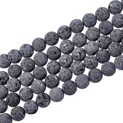 Unwaxed Natural Lava Rock Bead Strands